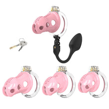 Load image into Gallery viewer, Silicone Chastity Cage with Remote Control Anal Plug
