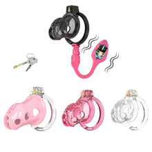 Load image into Gallery viewer, Silicone Chastity Cage with Remote Control Anal Plug
