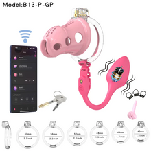Load image into Gallery viewer, Silicone Chastity Cage with App Remote Control Anal Plug -L

