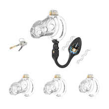 Load image into Gallery viewer, Silicone Chastity Cage with Remote Control Anal Plug
