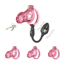 Load image into Gallery viewer, Silicone Chastity Cage with Remote Control Anal Plug
