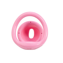 Lade das Bild in den Galerie-Viewer, Pink silicone dome chastity cage rear view
