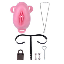 Load image into Gallery viewer, Sissy Silicone Chastity Cage with Belt 6
