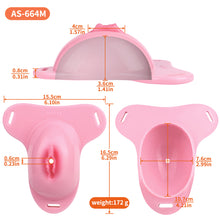 Load image into Gallery viewer, Sissy Silicone Chastity Cage with Belt 19
