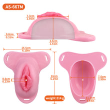 Load image into Gallery viewer, Sissy Silicone Chastity Cage with Belt 26
