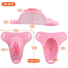 Load image into Gallery viewer, Sissy Silicone Chastity Cage with Belt 29
