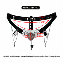 Load image into Gallery viewer, Silver Scale Armor Chain Chastity Pants L cage measurement diagram
