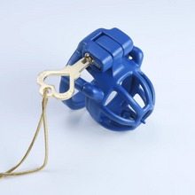 Load image into Gallery viewer, Custom Steel Blue Male Chastity Cage
