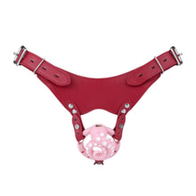Lade das Bild in den Galerie-Viewer, Coral Pink tentacle chastity cage with red belt
