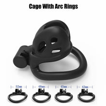 Load image into Gallery viewer, Ultra-Mini Mamba Chastity Cage 1.81 inches Long compact fit lock and ring details
