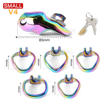 Load image into Gallery viewer, V4 Rainbow Steel Chastity Cage -small size
