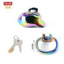 Load image into Gallery viewer, V4 Rainbow Steel Chastity Cage -nub 40mm
