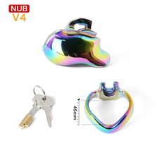 Load image into Gallery viewer, V4 Rainbow Steel Chastity Cage - nub 45mm
