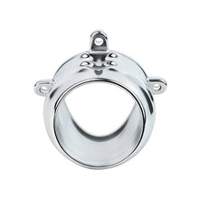Load image into Gallery viewer, Ventilated Weighted Stainless Steel Chastity Cage with Chain – metal cage rear opening
