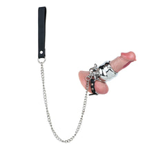 Load image into Gallery viewer, Cutout Weighted Stainless Steel Chastity Cage and Chain
