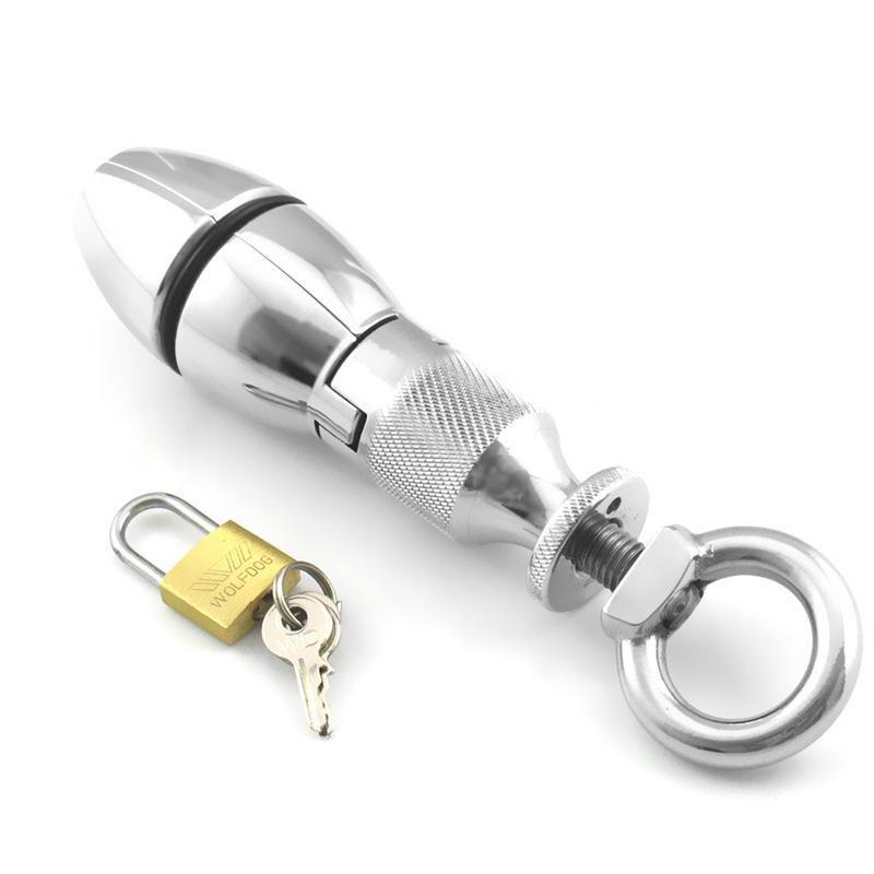 Locking Butt Plug Ringed CHASTITY CAGE CO Locking Butt Plug Ringed CHASTITY CAGE CO