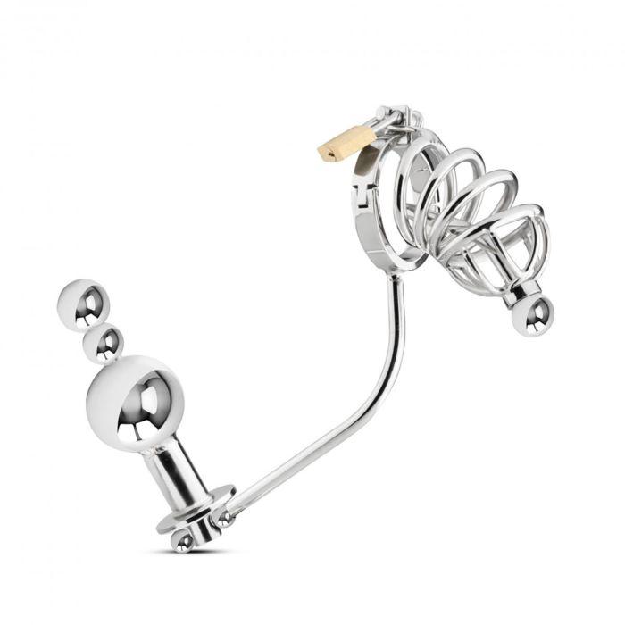 Chastity Butt Plug Condemned Penetration Cage with Anal Insertion Cock Cage with a Butt Plug attachment and Urethral Sound 1.77 inches Long CHASTITY CAGE CO Chastity Butt Plug Condemned Penetration Cage with Anal Insertion Cock Cage with a Butt Plug attachment and Urethral Sound 1.77 inches Long CHASTITY CAGE CO
