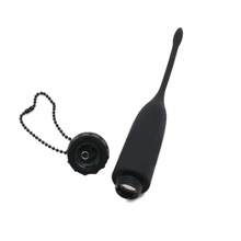 Load image into Gallery viewer, Vibrating Waterproof Black Silicone Penis Plug
