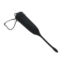 Load image into Gallery viewer, Vibrating Waterproof Black Silicone Penis Plug
