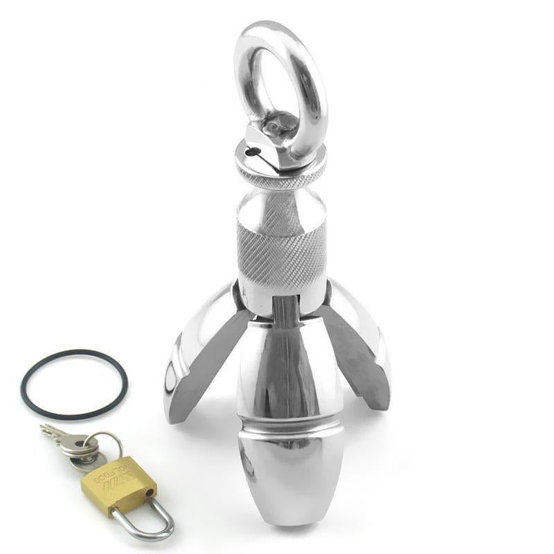 Locking Butt Plug Ringed CHASTITY CAGE CO Locking Butt Plug Ringed CHASTITY CAGE CO