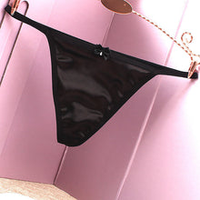 Load image into Gallery viewer, Luxury Satin Thong Sexy Bow Tie T Pants
