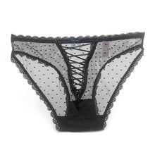 Load image into Gallery viewer, Transparent sexy lace trim panties breathable mesh panties
