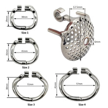 Load image into Gallery viewer, Flat Honeycomb Stainless Steel Chastity Device
