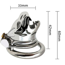 Load image into Gallery viewer, Metal Chastity Cage Tiger Head
