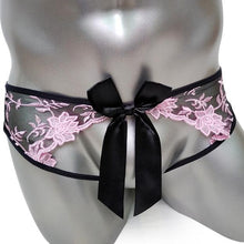 Load image into Gallery viewer, Crotchless Embroidered Panties w/ Bow
