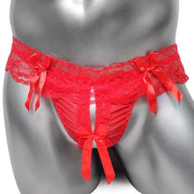 Load image into Gallery viewer, Lace &amp; Bows Sissy Thong
