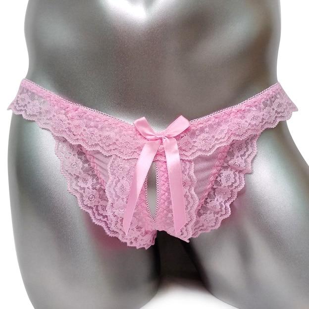 Open Crotch Pink Lace Panty