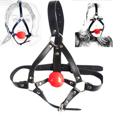 Load image into Gallery viewer, Mouth Gag Harness Leather Bondage
