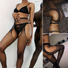 Load image into Gallery viewer, Sexy Fishnet Stockings Rhinestone Mesh Tight Slim Pantyhose

