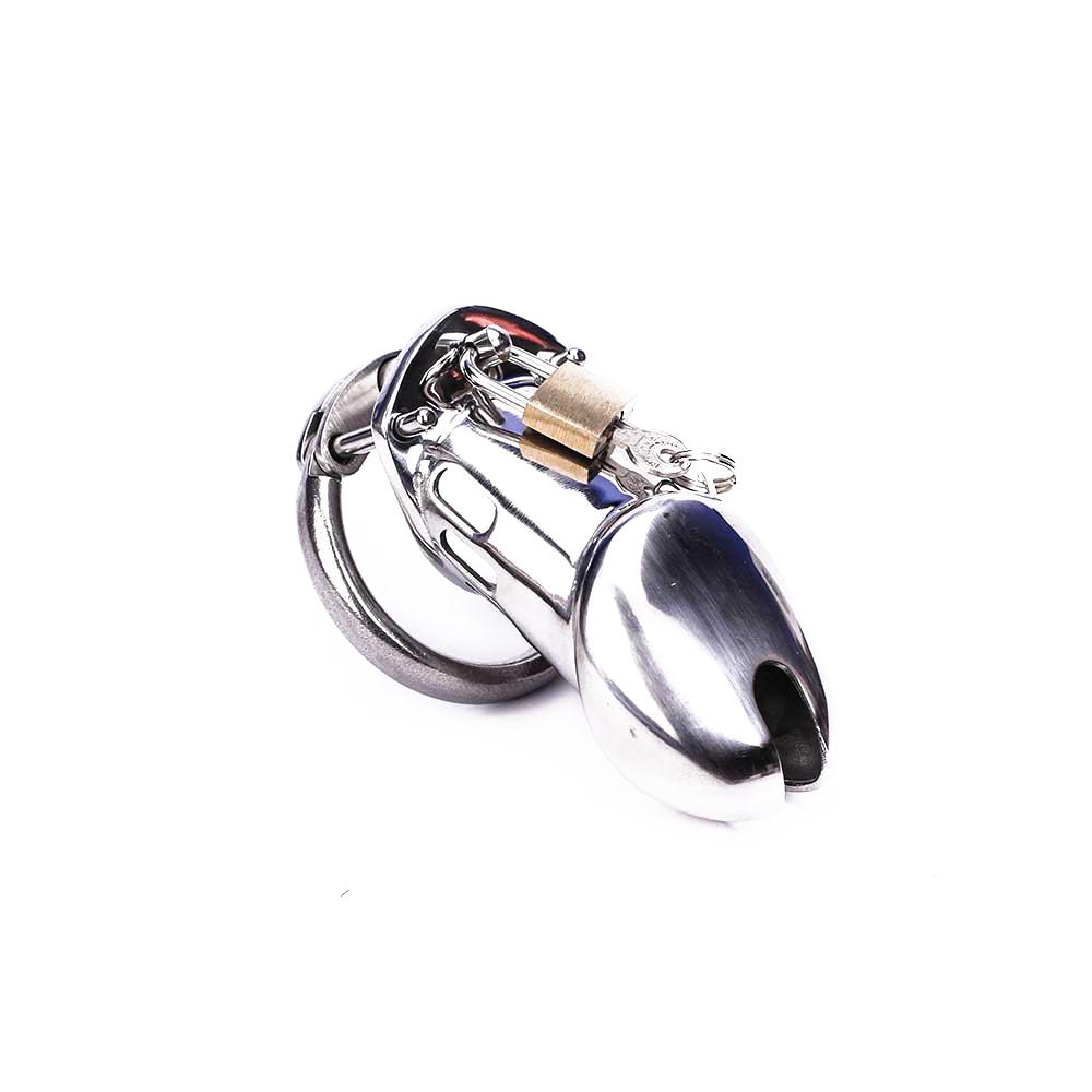 Real Steel Feel Metal Chastity Cage 3.94 inches long(All 3 Rings Include)