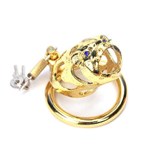 Load image into Gallery viewer, The Ox Gold Metal Chastity Cage 3.15 Inches Long
