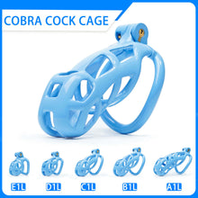 Load image into Gallery viewer, Blue Cobra Chastity Cage Kit 1.77 To 4.13 Inches Long
