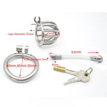 Load image into Gallery viewer, CC31 Stainless Steel Stealth Lock Male Chastity Device with Urethral Catheter
