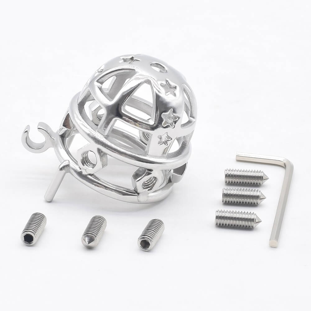 CC74 Brutal BDSM Chastity Cage with Belt