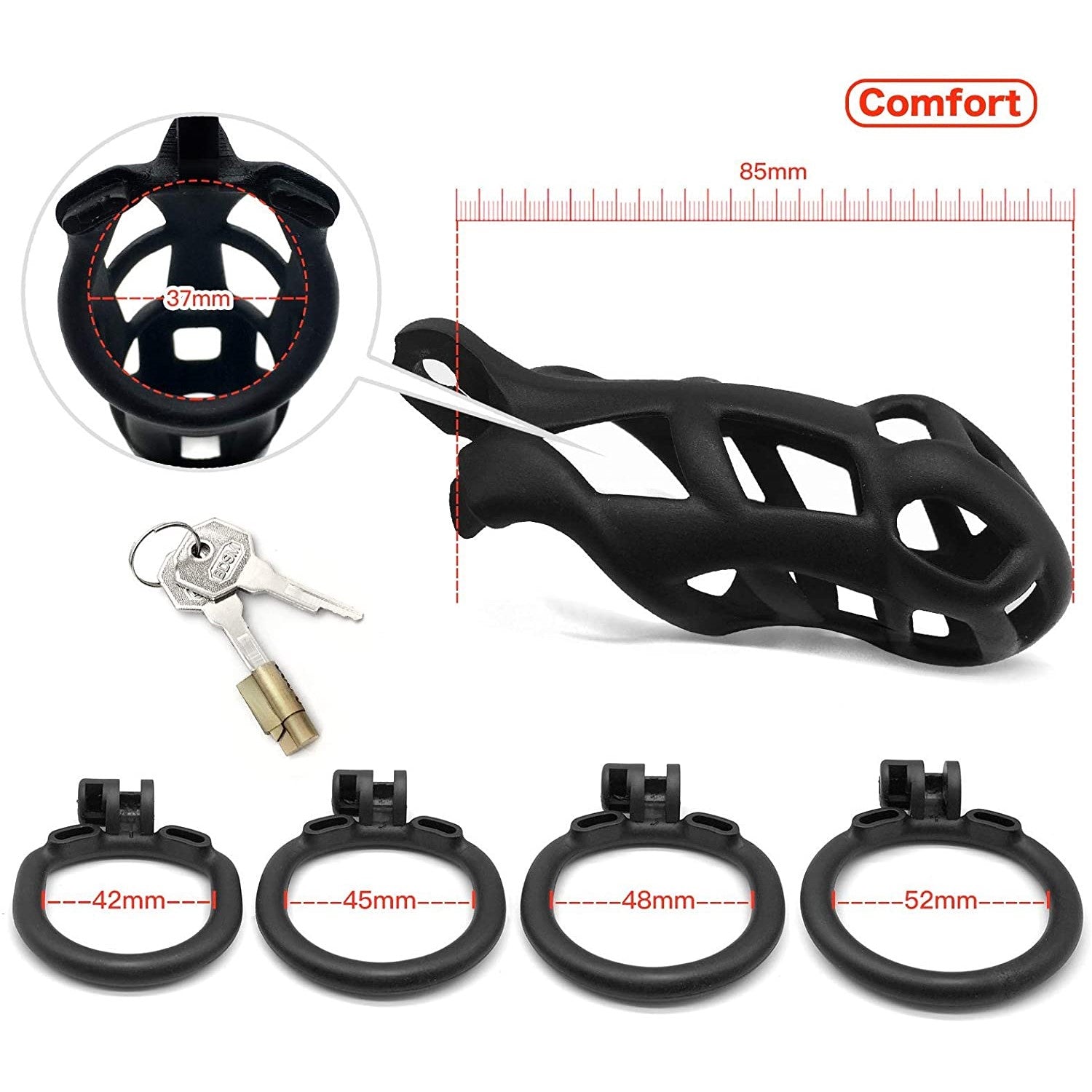 Cobra Male Chastity Device Kit 1.97 to 3.94 inches Long – CHASTITY CAGE CO