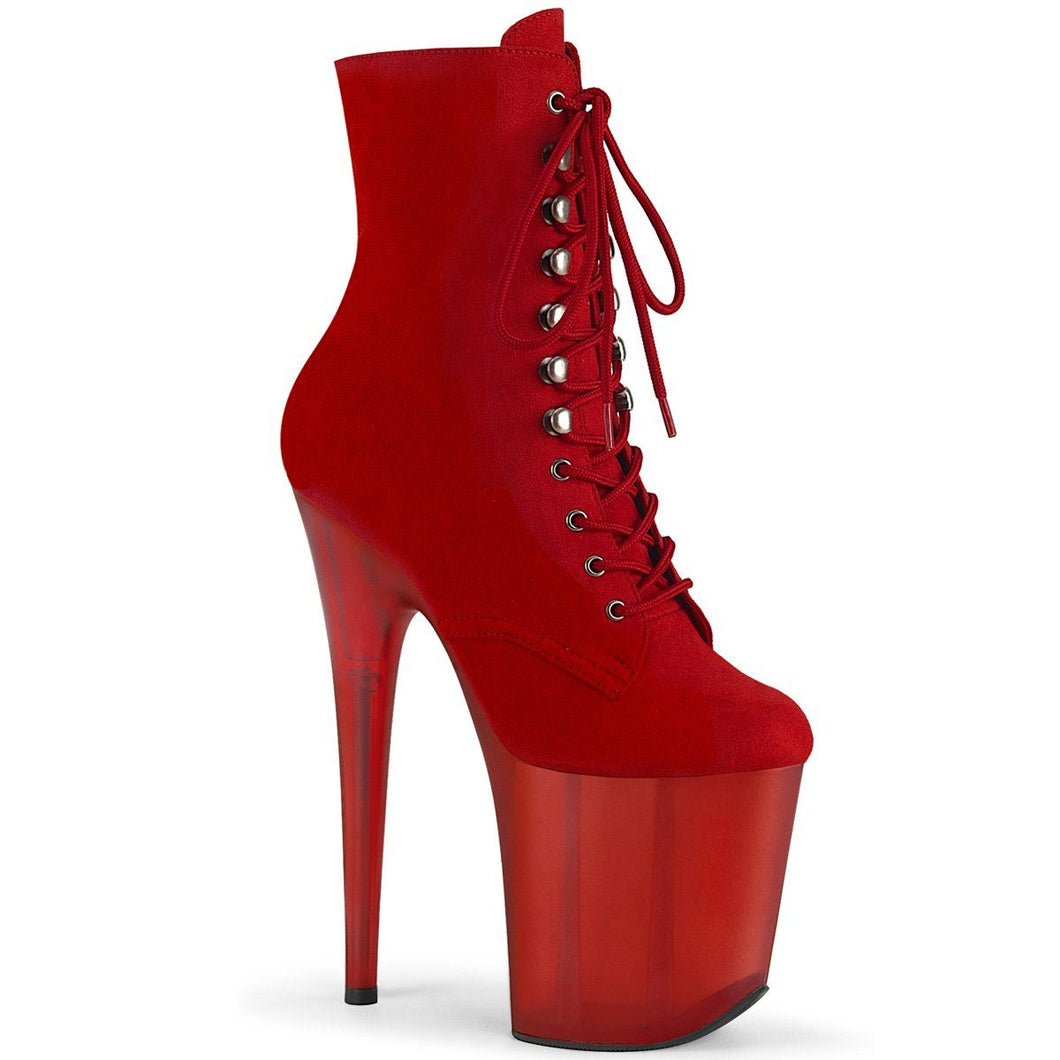 Seductive-A807 Exotic Boot | Red Faux Suede
