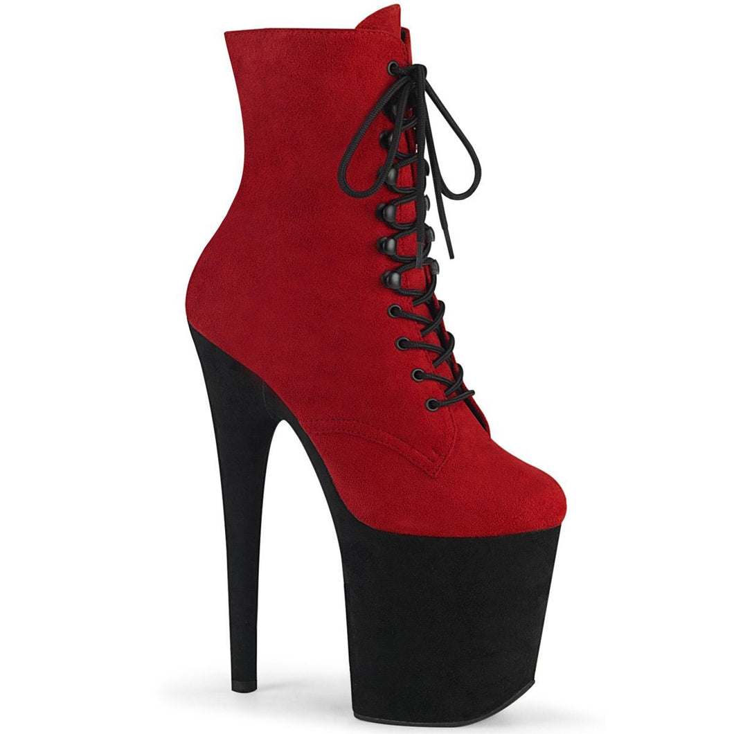 Seductive-A809 Exotic Boot | Red Faux Suede