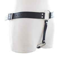 Load image into Gallery viewer, Leather Male Chastity Belt Adjustable BDSM

