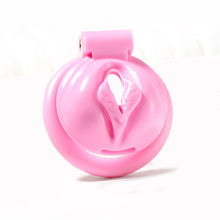 Load image into Gallery viewer, Pink Chastity Cage With 4 Rings Pussy Shaped
