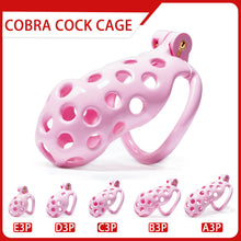 Load image into Gallery viewer, Pink Hole Cobra Chastity Cage Kit 1.77 To 4.13 Inches Long
