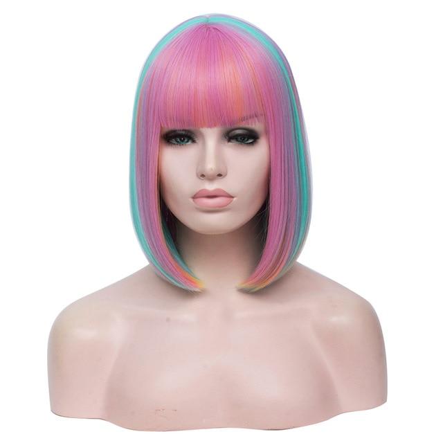 14 Inches Bicolor Straight Short Wig