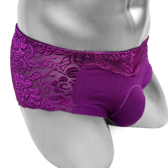 Floral Lace Panties With Penis Pouch