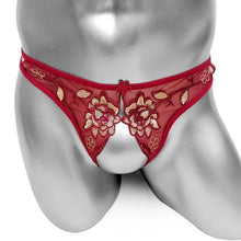 Load image into Gallery viewer, Embroidered Crotchless Thong
