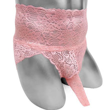 Load image into Gallery viewer, Floral Lace Briefs With Penis Sheath
