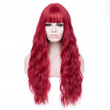 Load image into Gallery viewer, 26 Inches Long Wavy Wig with Bangs

