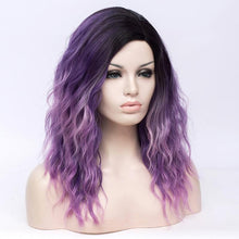 Load image into Gallery viewer, 18 Inches Long Pink and Purple Wig
